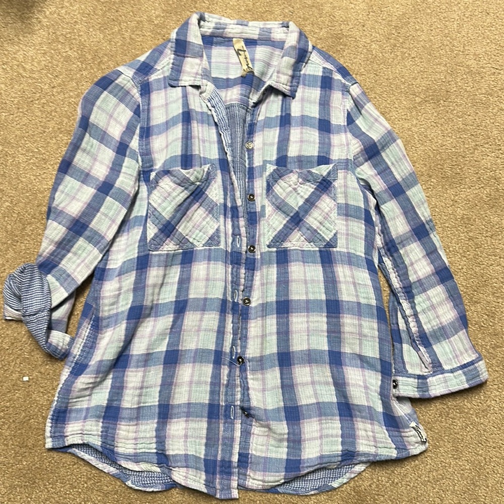Seven7 Button Up Plaid Shirt